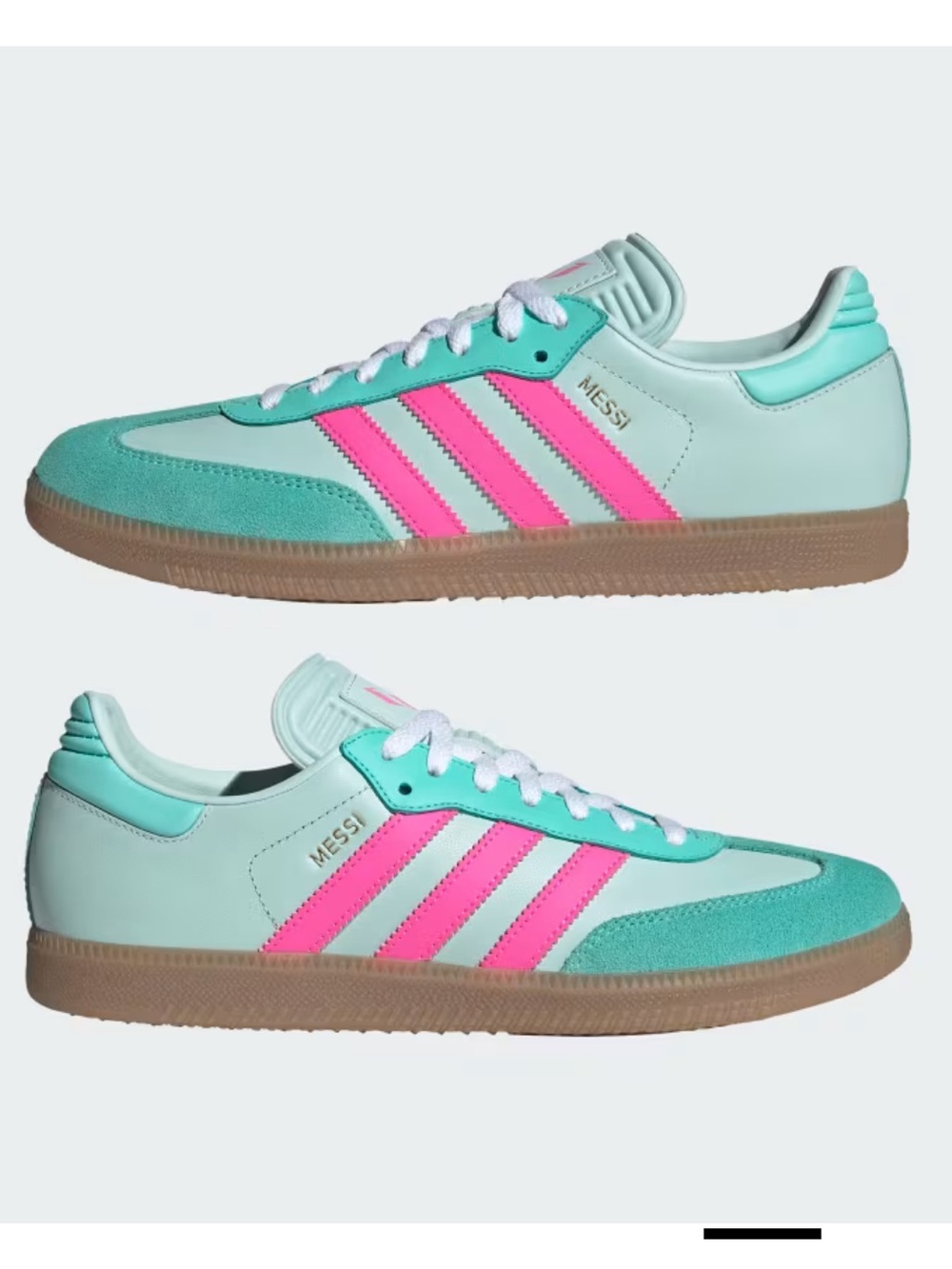 adidas Samba Sneakers in Halo Mint and Lucid Pink